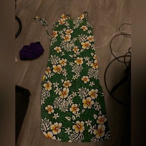 Green tropical sundress